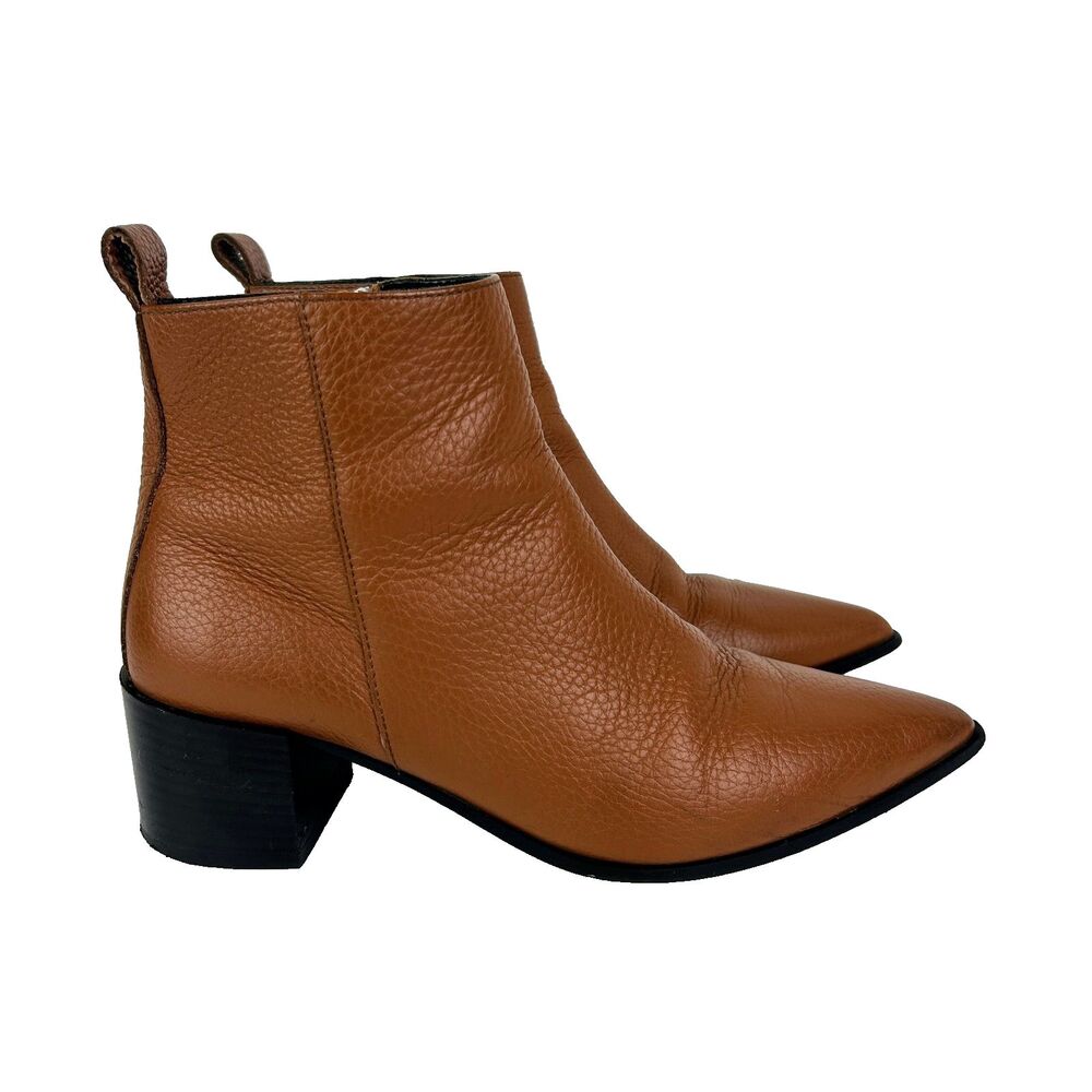 Everlane the Boss Boot Cognac Tan Leather Pointed Toe Italian Ankle Booties 8